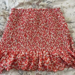 Vero Moda Red Floral Mini Skirt